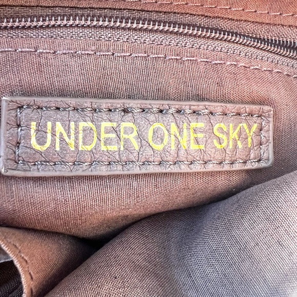 Under One Sky Brown Pebbled PU Faux Leather Boho Chic Hippie Saddle Bag Purse - Picture 3 of 7